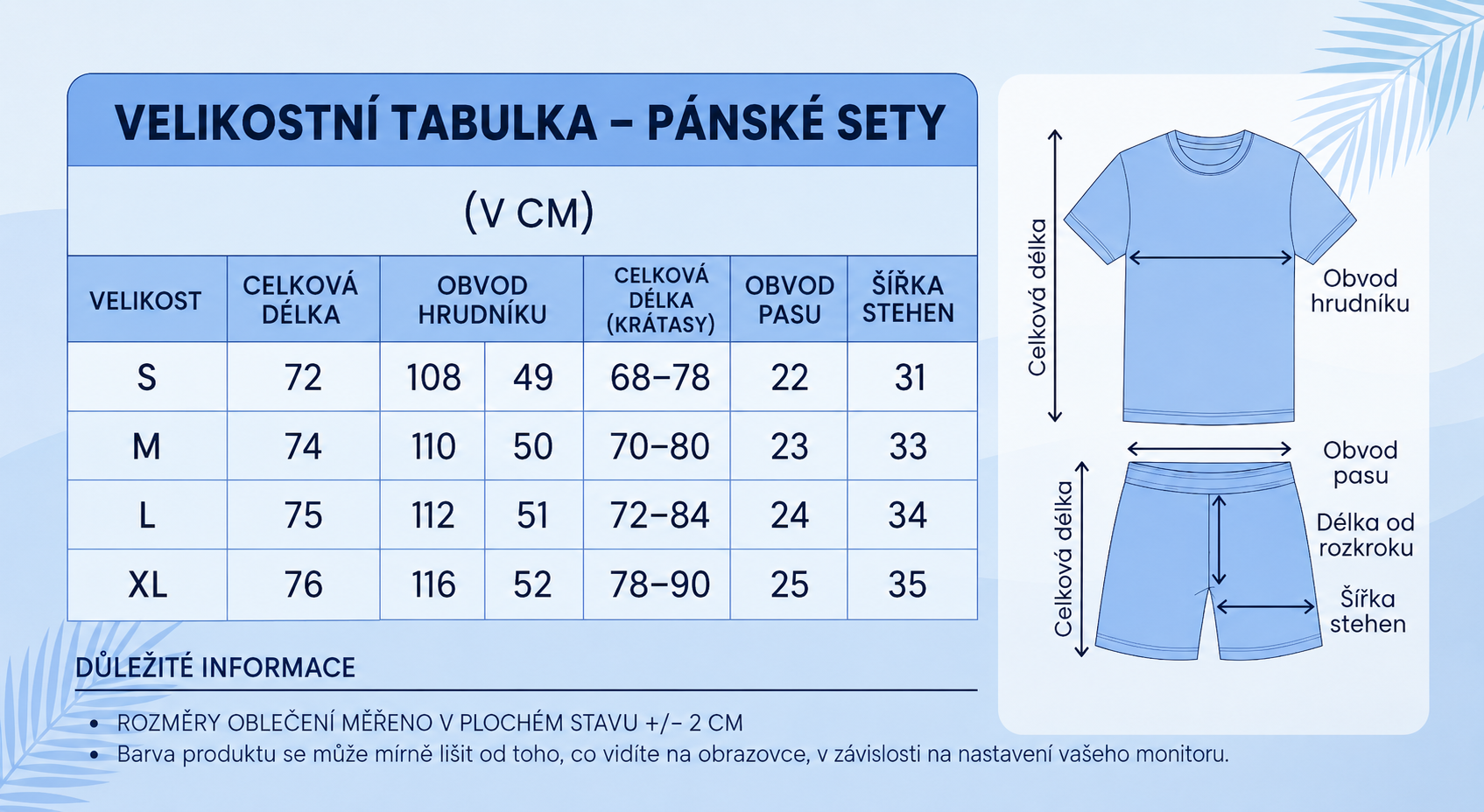 Pánské krátké sety